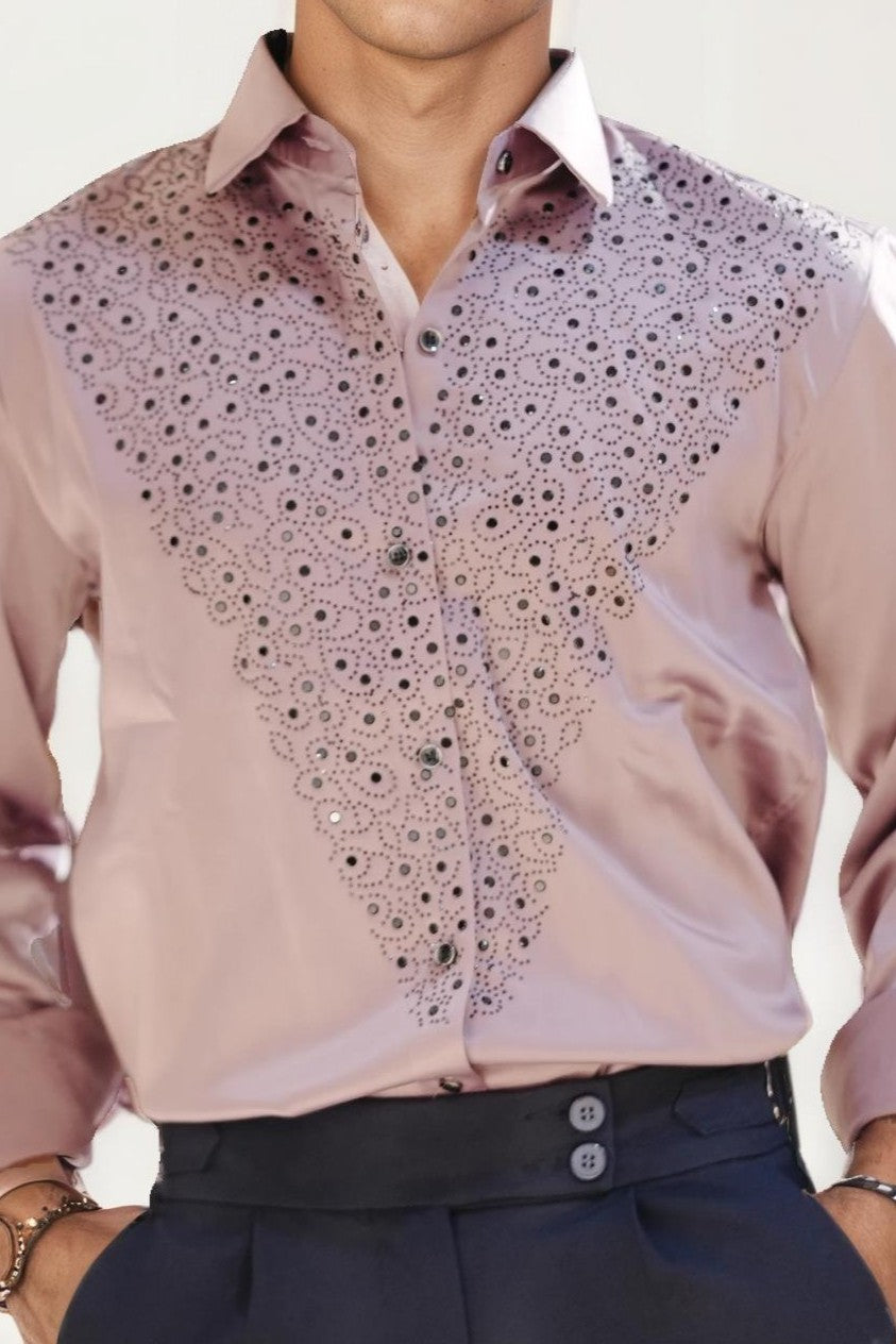 Onion Pink Embellished Shirt