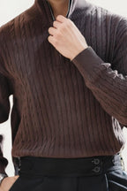 Brown Turtle Neck Zipper