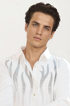 White imported embellished shirt