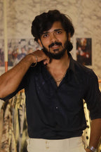 Blue Stone-Work Party-Wear Shirt