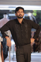 Black Stone-Work Party-Wear Shirt