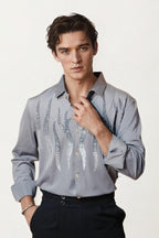 Grey imported embellished shirt