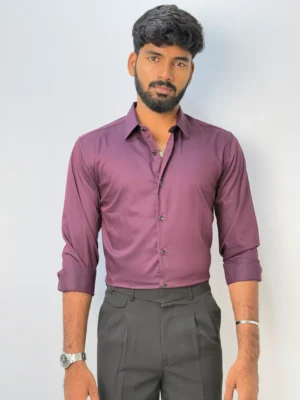Burgundy Plain Formal Shirts