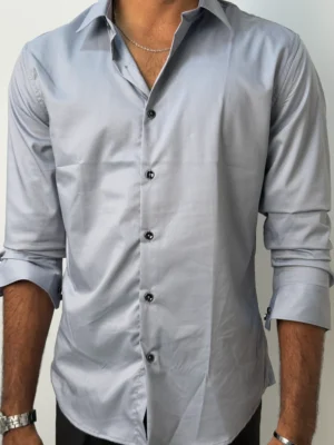 Grey Plain Formal Shirts
