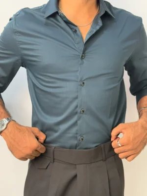Dark Greren Plain Formal Shirts