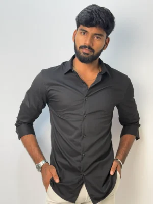 Black Plain Formal Shirts