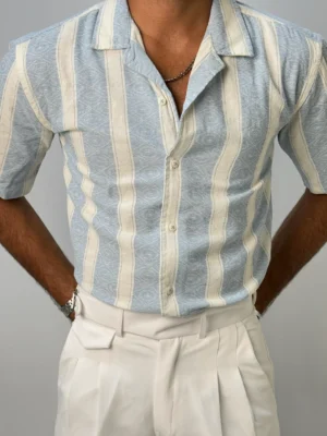 Blue Half Hand Shirt