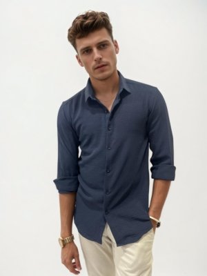 Linen Crushed Regular Fit Shirt