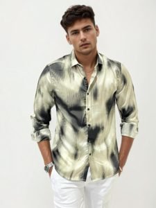 Satin Slim Fit Printed Shirt