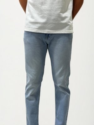Blue straight fit jeans