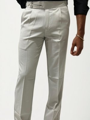 Light Beige Slim Fit Trousers