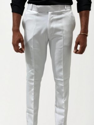 Sleek White Formal Trousers