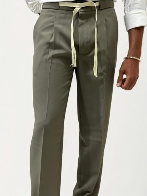 Olive Green Tailored Trousers