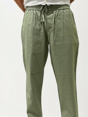 Light Olive Green Linen Trousers