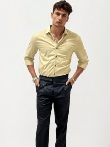 Sharp Black Pleated Trousers
