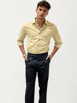 Sharp Black Pleated Trousers