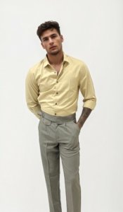Light Grey Slim Fit Gurkha Trousers