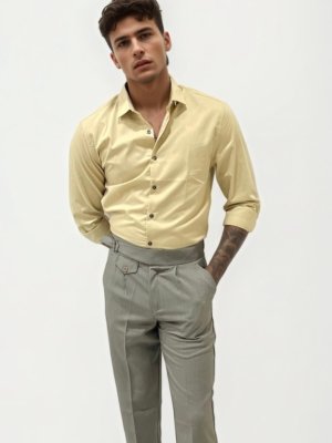 Grey Slim Fit Gurkha Trousers