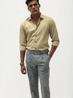 Grey Checked Gurkha Trousers