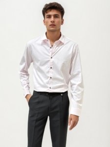 Light Pink Slim Fit Plain Shirt