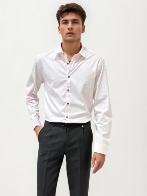 Light Pink Slim Fit Plain Shirt