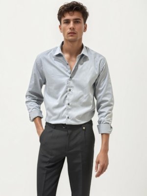 Grey Slim Fit Plain Shirt