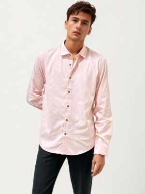 Pink Slim Fit Plain Shirt