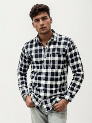 Black Checked Slim Fit Shirt