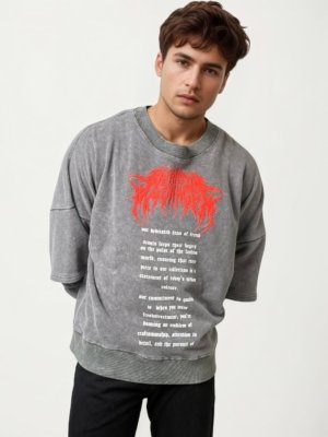 Printed Round Neck Sweat Shirt