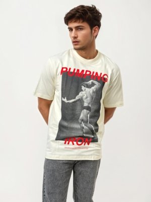 Printed Half-Hand Drop Shoulder T-Shirt