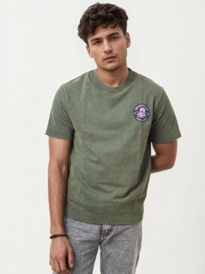 Printed Half-Hand Drop Shoulder T-Shirt