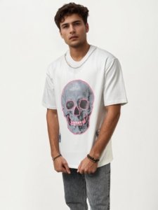 Urban Skull Drop Shoulder T-Shirt