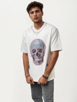Urban Skull Drop Shoulder T-Shirt