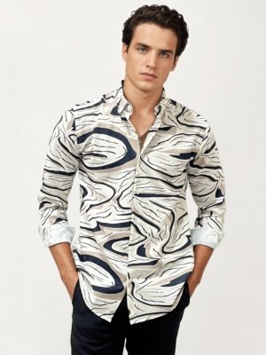 Stripe Abstract Printed Fullhand Shirt