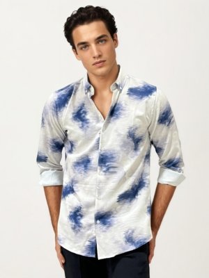 Marble Abstract Printed Fullhand Shirt