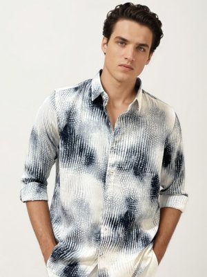 Stripe Abstract Printed Fullhand Shirt