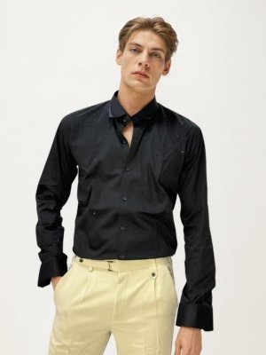 Black Stone Work Fullhand Shirt