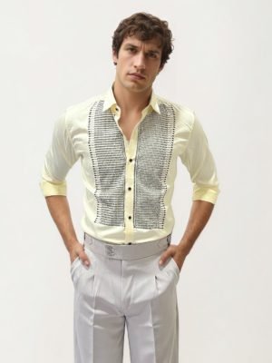 Sandal Stone Work Party Wear Shirt