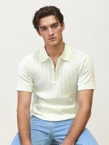 White Halfhand Polo T-Shirt