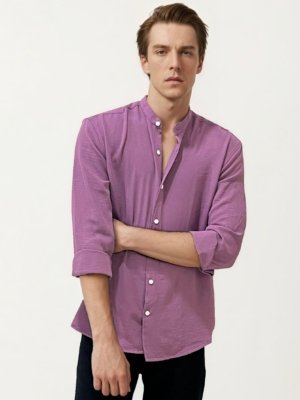 Rose Mandarin Collar Fullhand Shirt