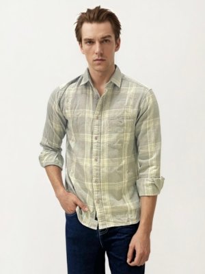 Green Checked Fullhand Shirt