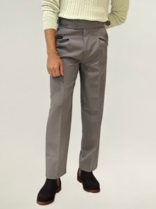 Dark-Grey Double-Button Regular Fit Trousers