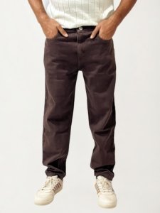 Dark Brown Straight Fit Denim Jean