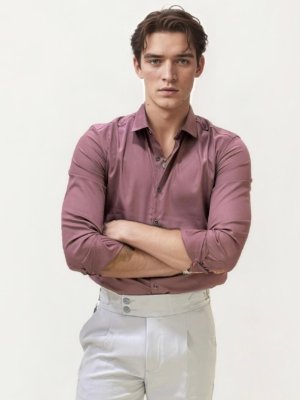 Mauve Plain Formal Fullhand Shirt