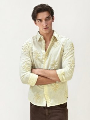 White Embroidery Fullhand Shirt
