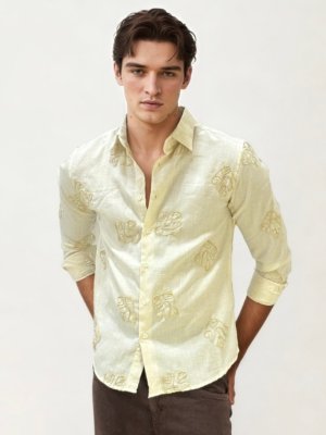 White Embroidery Fullhand Shirt