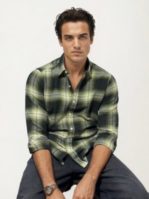 Green Checked Fullhand Shirt