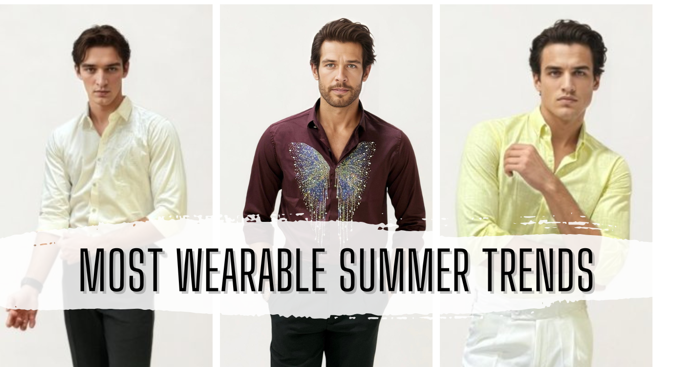 Different types of shirts for men including formal, casual, and party wear styles