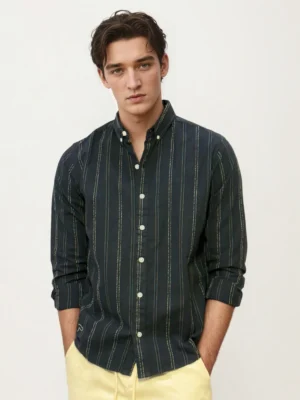 Dark-Blue Striped Full-Hand shirt